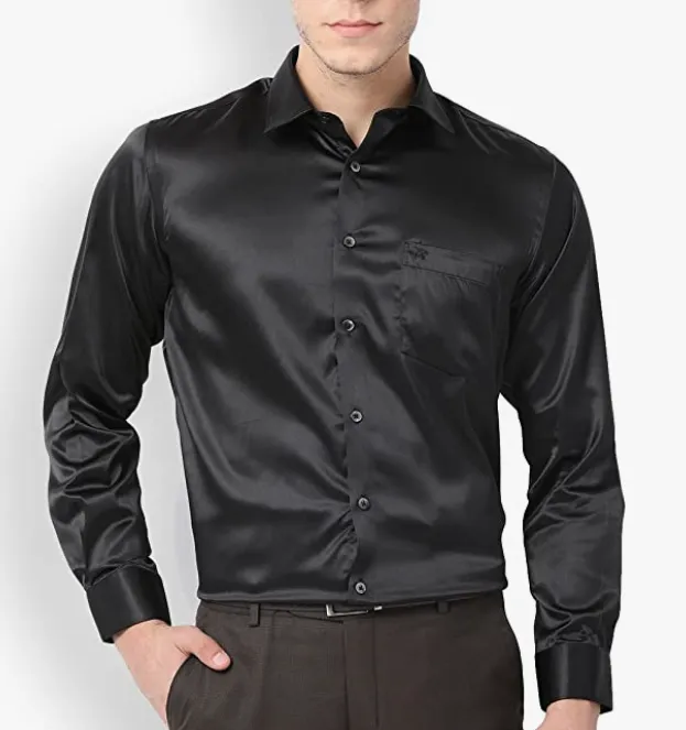 black shining shirt for office and party wear