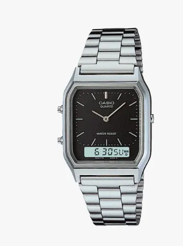 Casio square shape silver belt watch for men