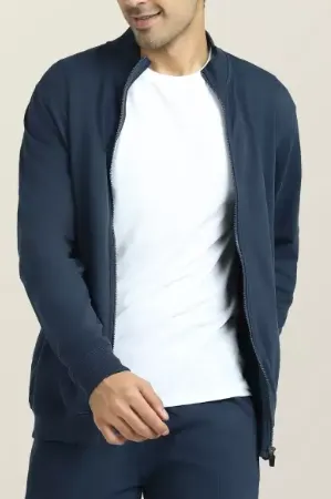 Blue layering jacket for men for gym