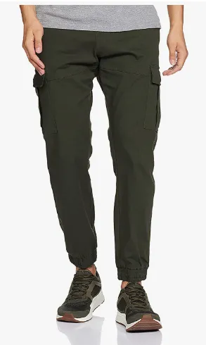 Brown joggers for men double pocket