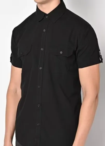 black half sleeves shirt for men for casual wear