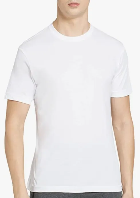 White round neck half sleeves T shirt for men
