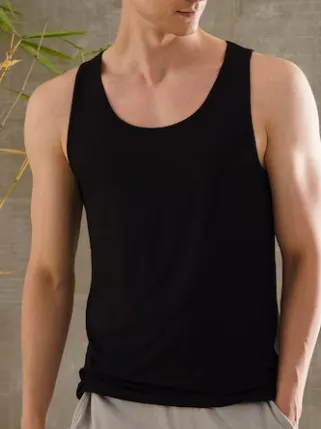 Black vest for men for gymwear or regular wear