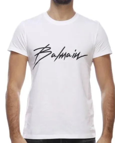balmain Half sleeves white t shirt