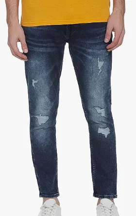 Ripped blue jeans for men