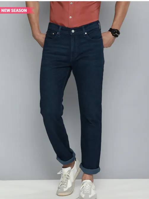 Dark blue jeans for men