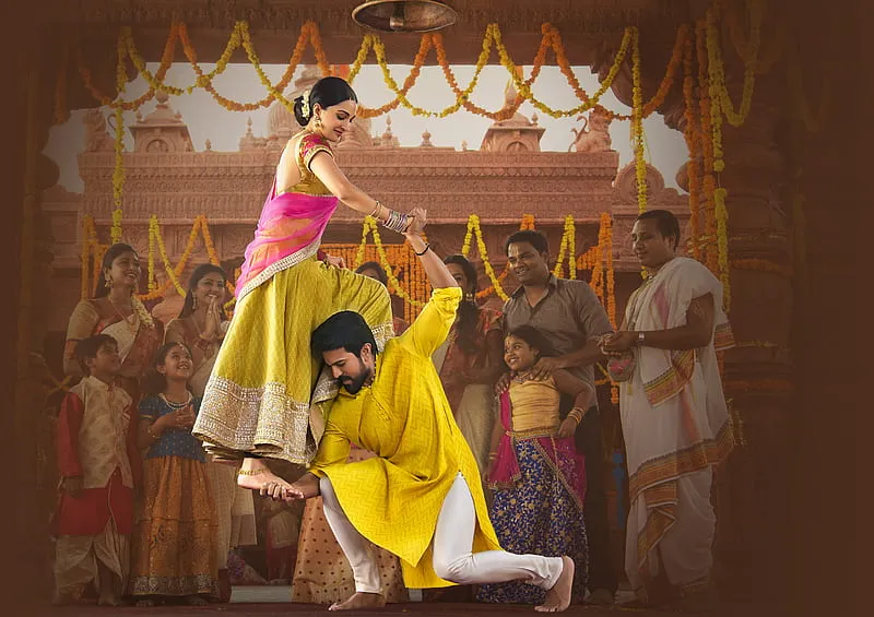 Ram Charan in Yellowkurta