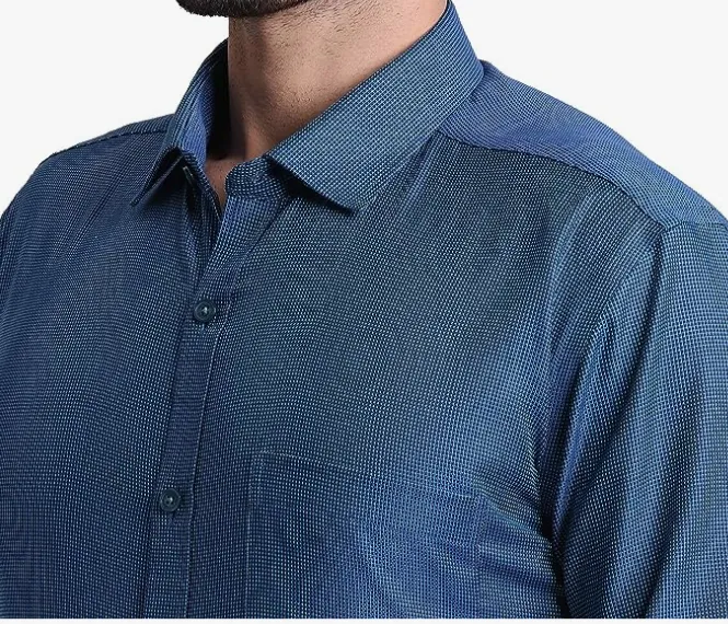 blue shirt formal wear for office