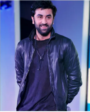 ranbir kapoor black lather jacket for men