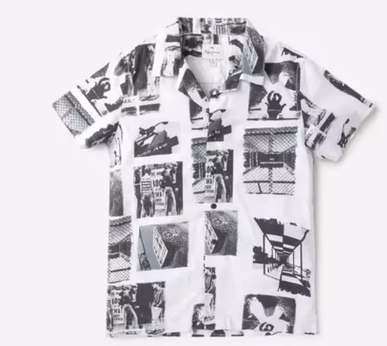 printed white shirt half sleeve