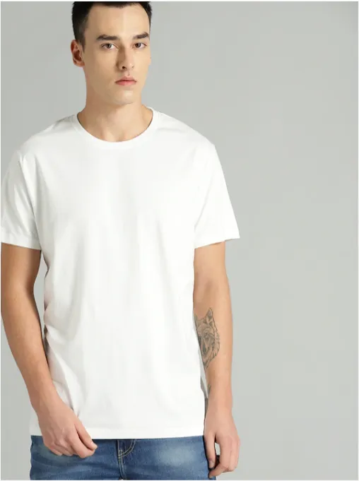 white tshirt for men half sleeve