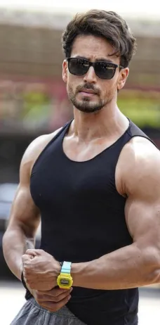 tiger shroff in black vest